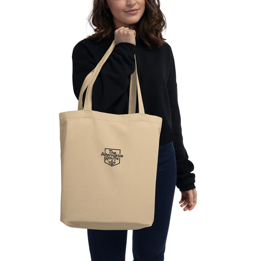 Small Eco Tote Bag with Black Embroidery